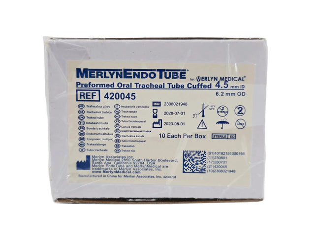 Merlyn Medical 420045 Merlyn EndoTube Preformed Oral Tracheal Tube Cuffed 4.5mm I.D. BX/10 Merlyn Medical