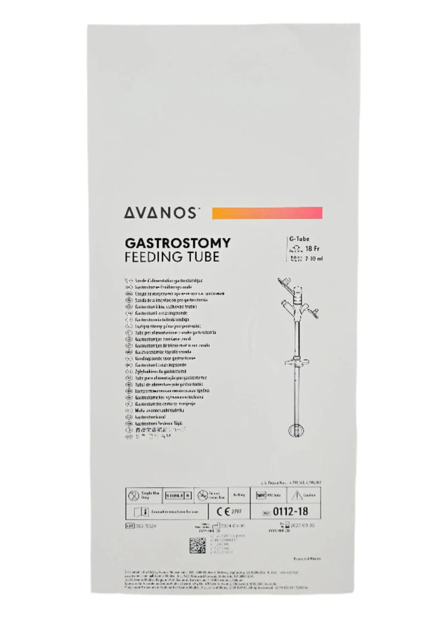 Avanos 0112-18 Gastrostomy Feeding Tube 18Fr. G-Tube Avanos