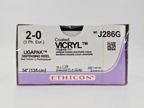 Ethicon J286G 2-0 Coated VICRYL Violet 1X54" LIGAPAK Dispensing Reel BX/12 Ethicon
