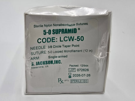 S. Jackson, Inc. LCW-50 5-0 Supramid 3/8 1X12" Circle Taper Point BX/12 S. Jackson, Inc.