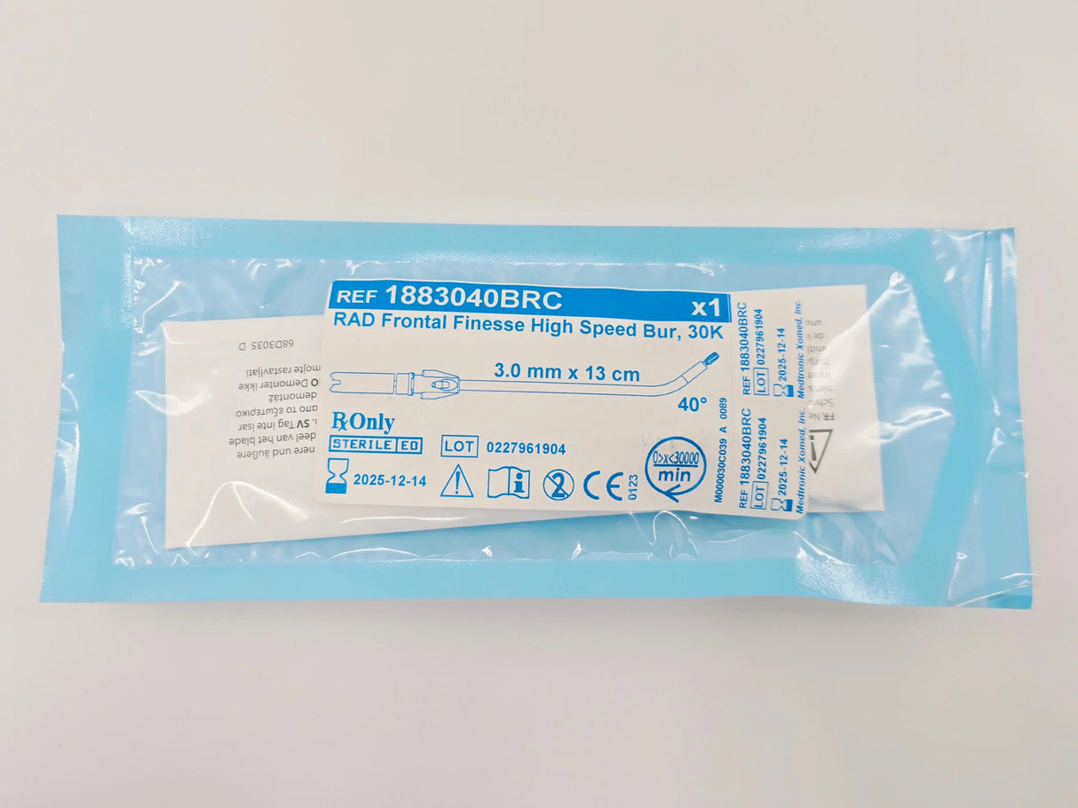 Medtronic 1883040BRC RAD Frontal Finesse High Speed Bur, 30K 3.0mm x 13cm 40° Medtronic
