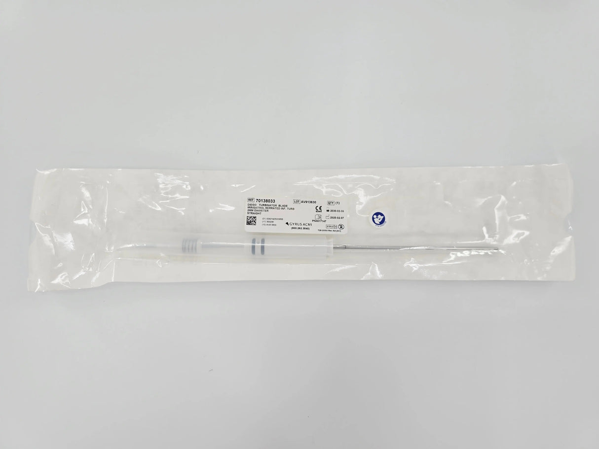 Gyrus ACMI 70138033 Diego Turbinator Blade Irrigating Serrated 2mm Diameter Straight Gyrus ACMI
