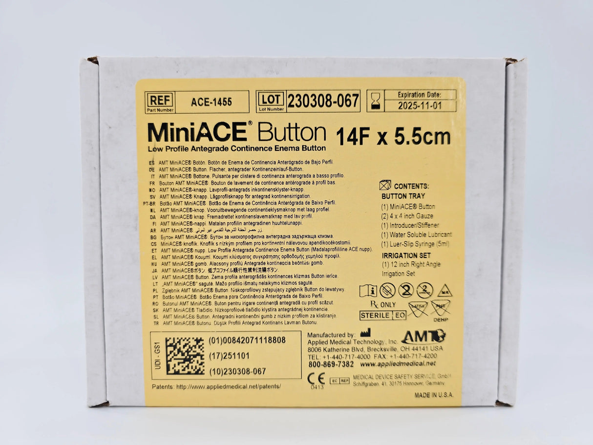 Applied Medical Technology ACE-1455 MiniACE Low Profile Antegrade Continence Enema Button 14F x 5.5cm Applied Medical Technology, Inc.