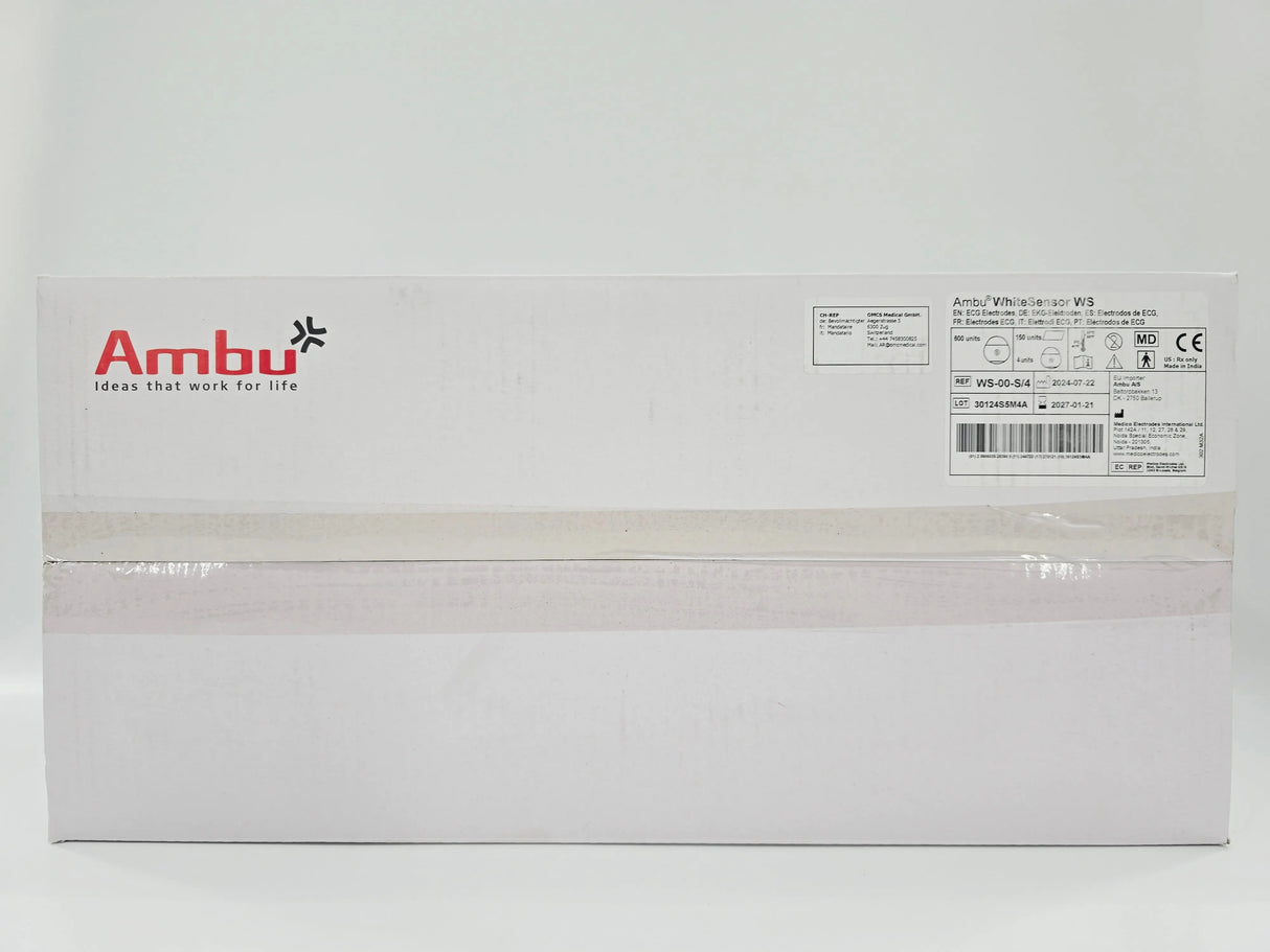 Ambu WS-00-S/4 WhiteSensor WS ECG Elctrodes CS/600 (60/BX 10BX/CS) Ambu