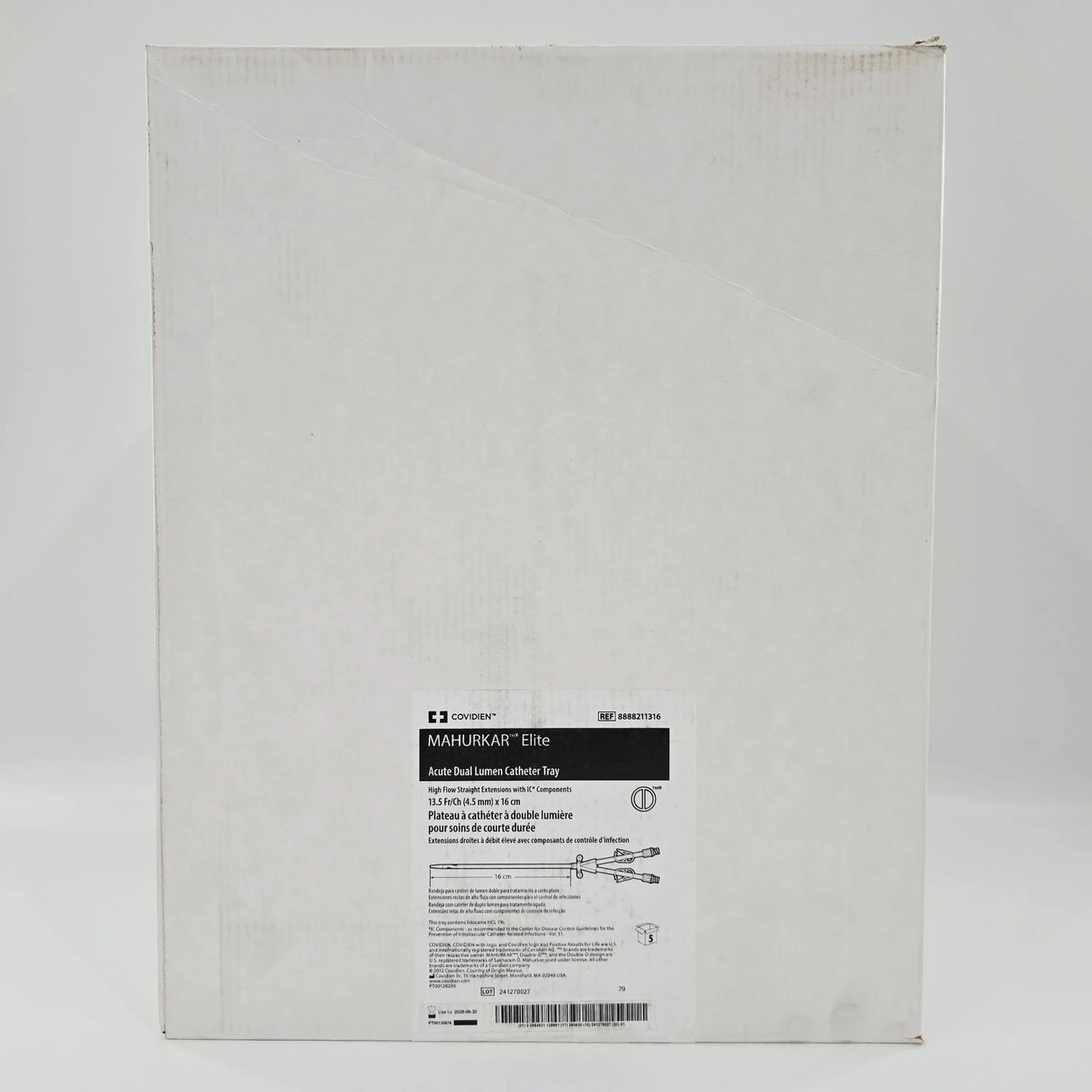 Covidien 8888211316 MAHURKAR Elite Acute Dual Lumen Catheter Tray 13.5Fr/Ch x 16cm CS/5 Covidien