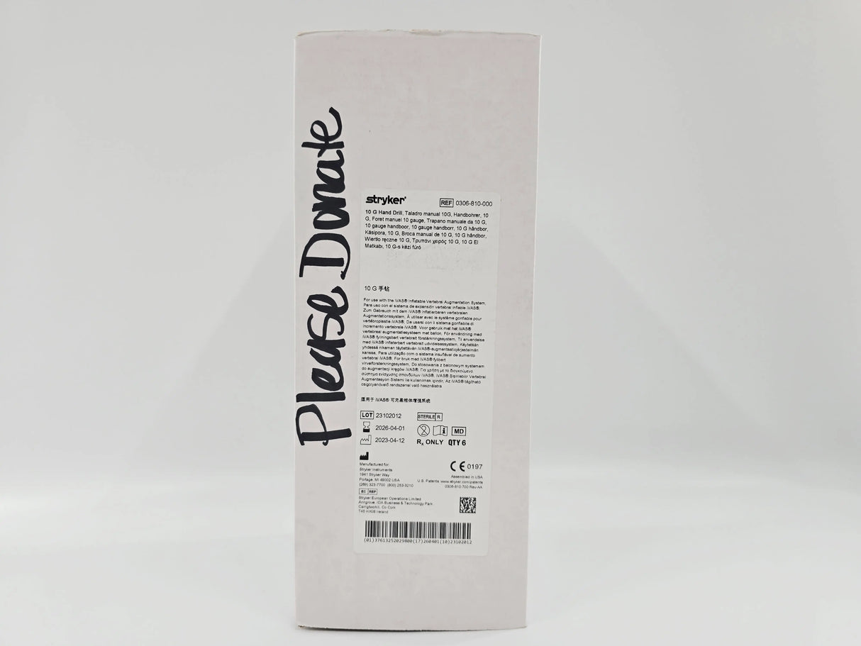 Stryker 0306-810-000 10 G Hand Drill iVAS CS/6 Stryker