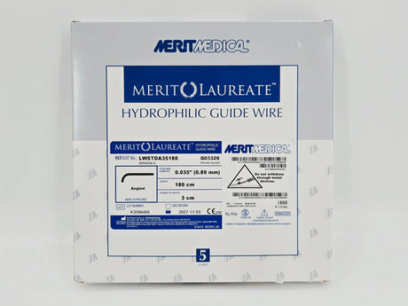 Merit Medical LWSTDA35180 Merit Laureate Hydrophilic Guide Wire 0.035" x 3cm x 180cm BX/5 Merit Medical