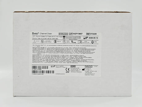Bard 072229 Silicone Channel Drain 15Fr. Round Hubless Full Fluted w/ 4.7mm Trocar CS/10 Bard