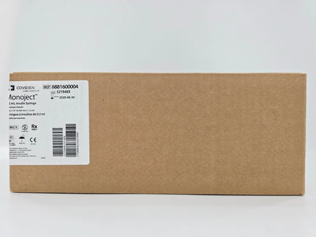 Covidien 8881600004 Monoject 1/2mL Insulin Syringe Permanent Needle 28G x 1/2" CS/300 Covidien