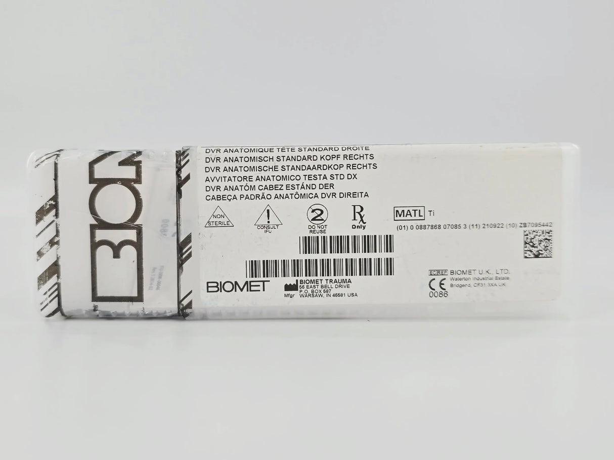 Biomet DVRAR DVR Anatomic Standard Head Right Ti Implant Biomet