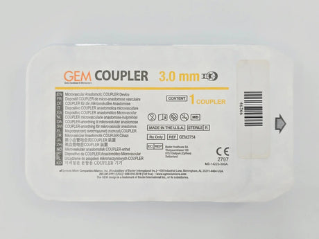 GEM GEM2754 3.0mm Microvascular Anastomotic COUPLER Device GEM