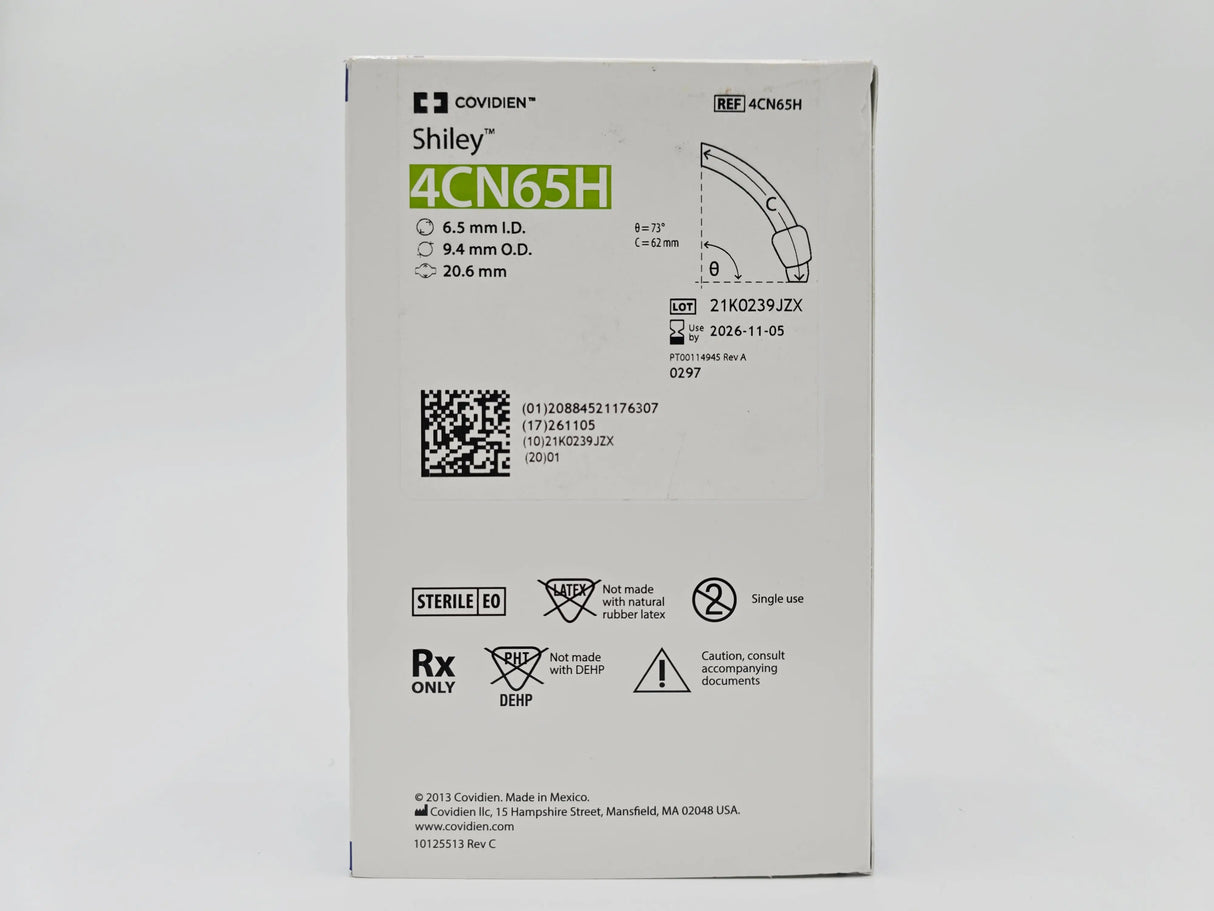 Covidien 4CN65H Shiley Adult Flexible Tracheostomy Tube w/ TaperGuard Cuff Covidien