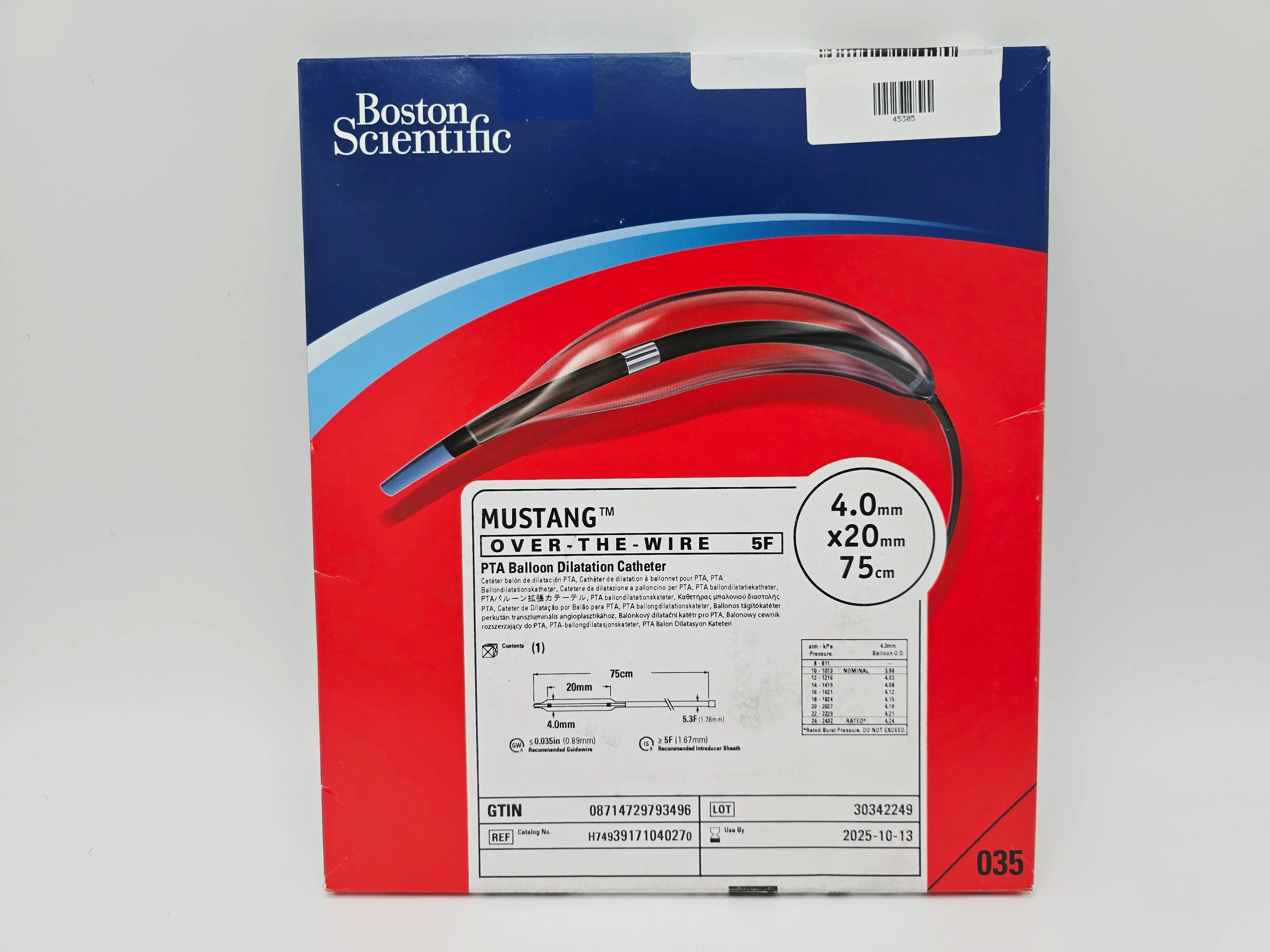 Boston Scientific H74939171040270 Mustang OVER-THE-WIRE 5F 4.0mm x