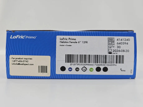 Wellspect 4141240 LoFric Primo Urethral Catheter Straight Tip Hydrophilic Coated PVC Nelaton Female 6" 12FR BX/30 Wellspect