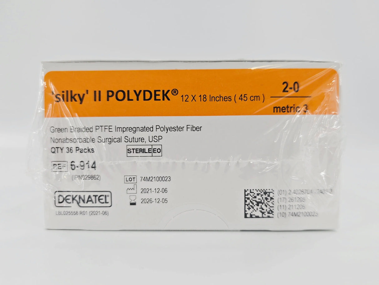 Teleflex 6-914 Deknatel 2-0 'silky' II POLYDEK 12X18" Green Box of 36 Teleflex
