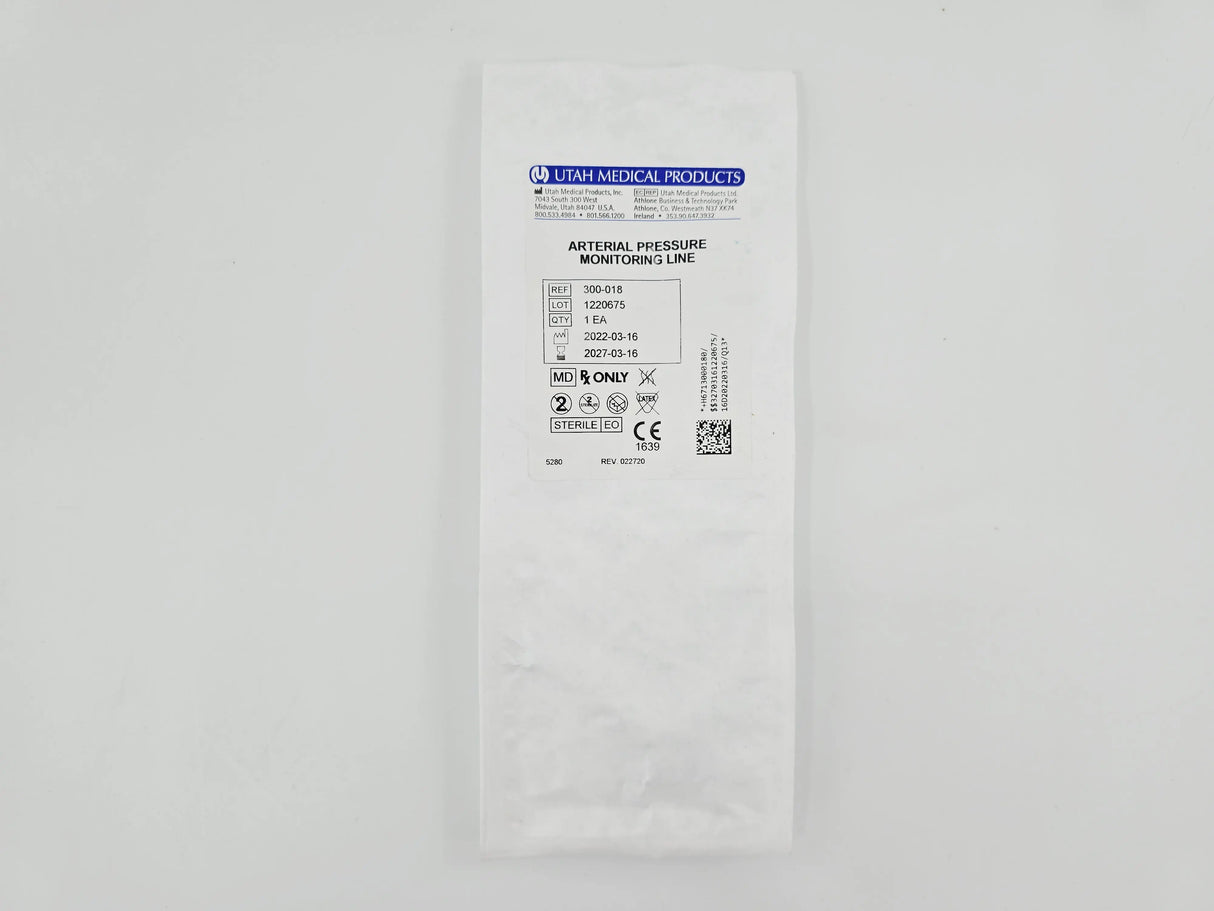 Utah Medical Products 300-018 Arterial Pressure Monitoring Line M/F 18" Utah Medical Products