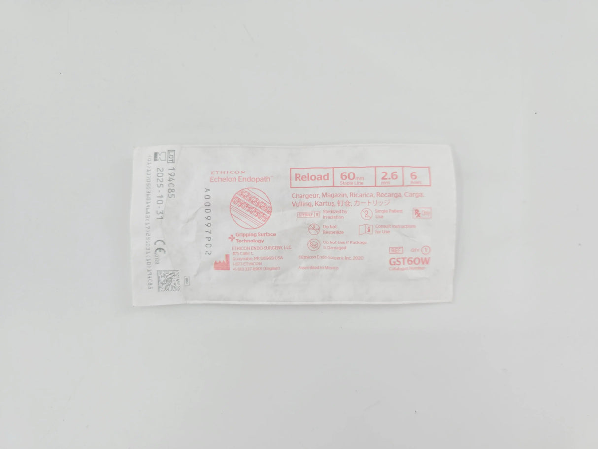 Ethicon GST60W Echelon Endopath Linear Cutter Reload 60mm x 2.6mm 6 Rows Ethicon