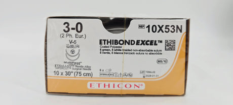Ethicon 10X53N 3-0 Ethibond EXCEL 10x30" V-5 ETHALLOY BX/6 Ethicon