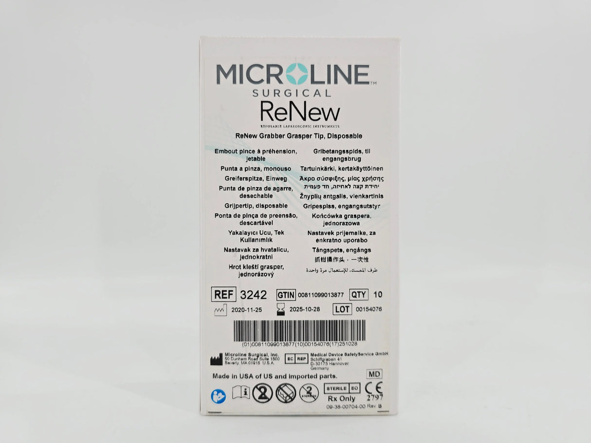 Microline Surgical 3242 ReNew Grabber Grasper Tip, Disposable BX/10 Microline