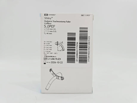 Covidien 5.0PEF Shiley Pediatric Tracheostomy Tube Cuffless Covidien
