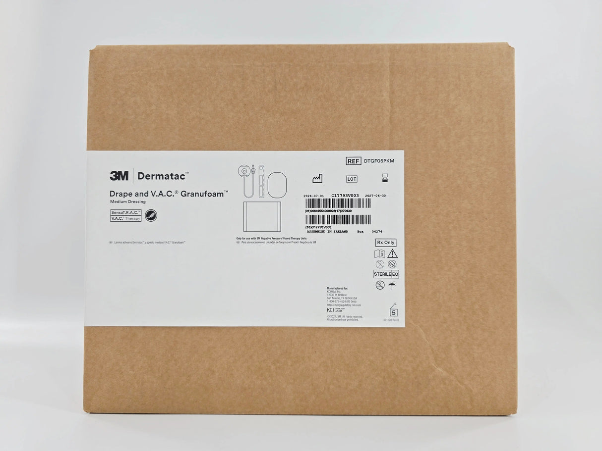 KCI DTGF05PKM 3M Dermatac Drape and V.A.C. Granufoam Medium Dressing CS/5 KCI