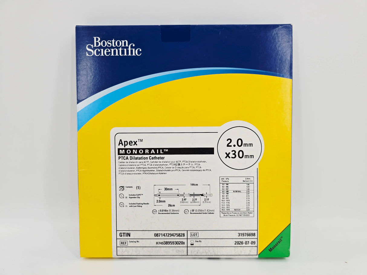 Boston Scientific H7493895930200 Apex Monorail PTCA Dilation Catheter 2.0mm x 30mm Boston Scientific