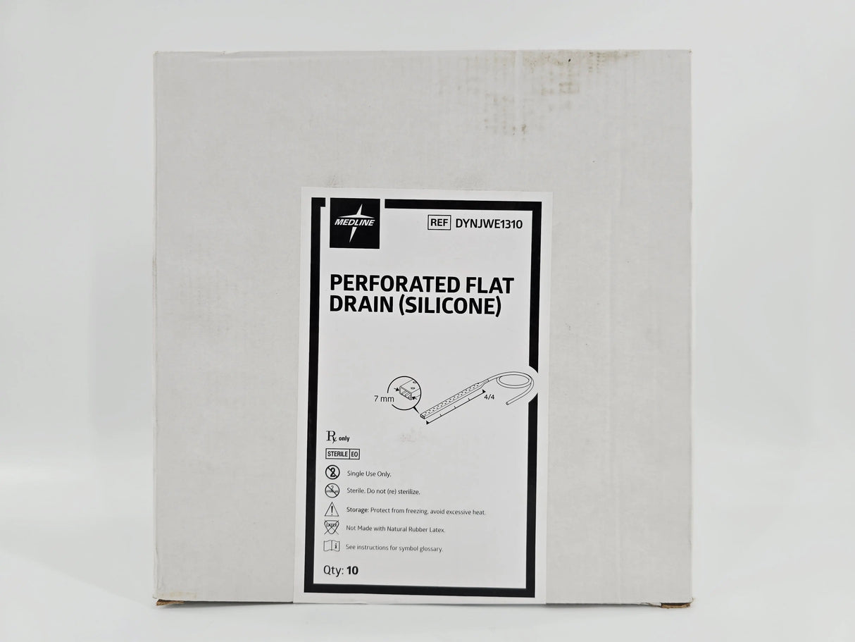 Medline DYNJWE1310 Perforated Flat Drain (Silicone) BX/10 Medline