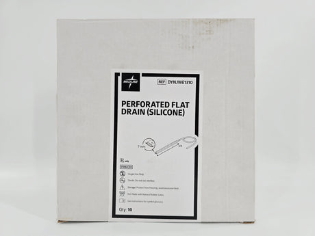 Medline DYNJWE1310 Perforated Flat Drain (Silicone) BX/10 Medline