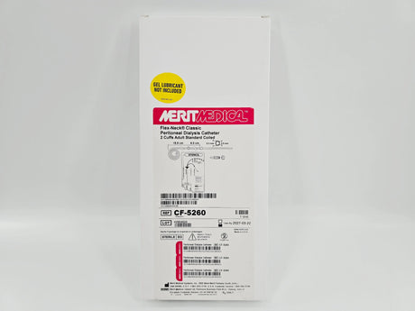 Merit Medical CF-5260 Flex-Neck Classic Peritoneal Dialysis Catheter 2 Cuffs Adult Standard Coiled 15.5cm x 6.0cm Merit Medical