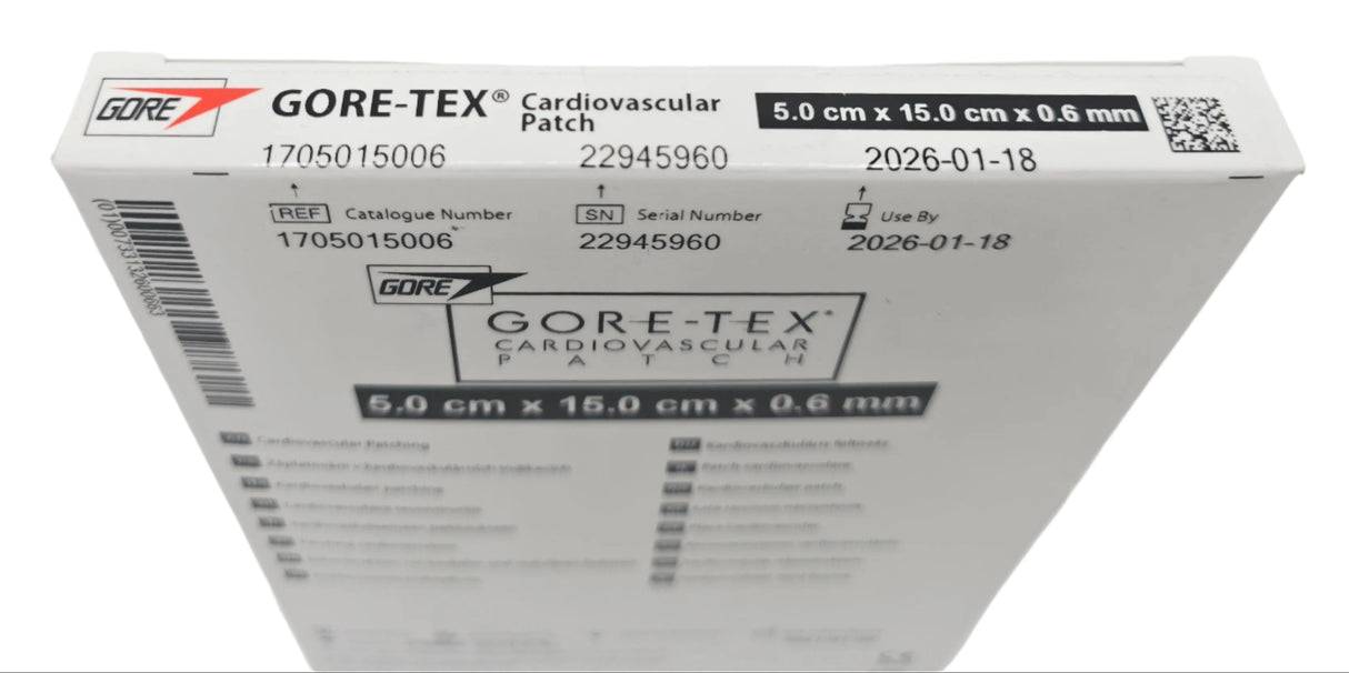 Gore-Tex 1705015006 Cardiovascular Patch 5.0cm x 15.0cm x 0.6mm Gore