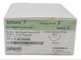 Deknatel X-4679WM5 Cottony White Braided Polyester Fiber Nonabsorbable Surgical Suture Deknatel