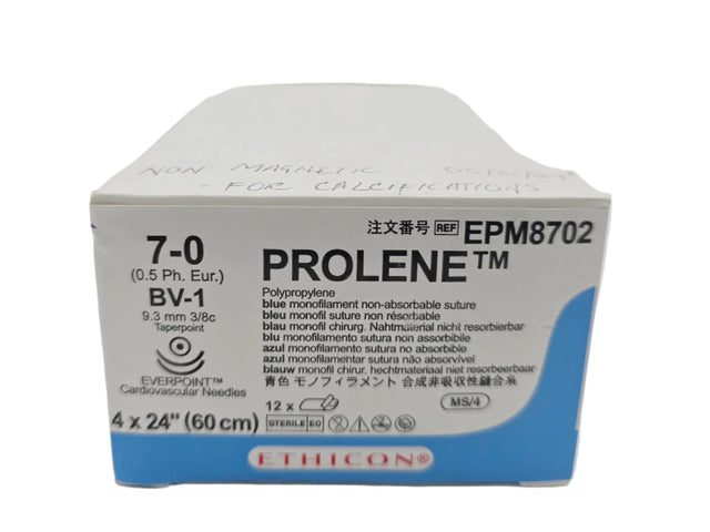 Ethicon EPM8702 Blue Monofilament Polypropylene Sterile Nonabsorbable Suture Box/12 Ethicon