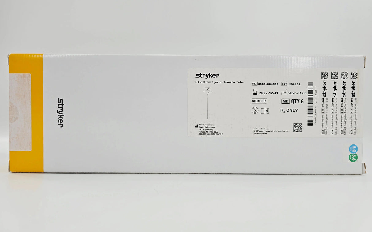 Stryker 0909-400-500 Spinejack 5.0-5.8mm Cement Injector Transfer Tube BX/6 Stryker