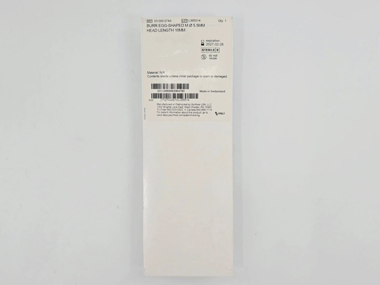DePuy Synthes 03.000.074S Burr Egg-Shaped M Ø 5.5mm Head Length 10mm DePuy Synthes