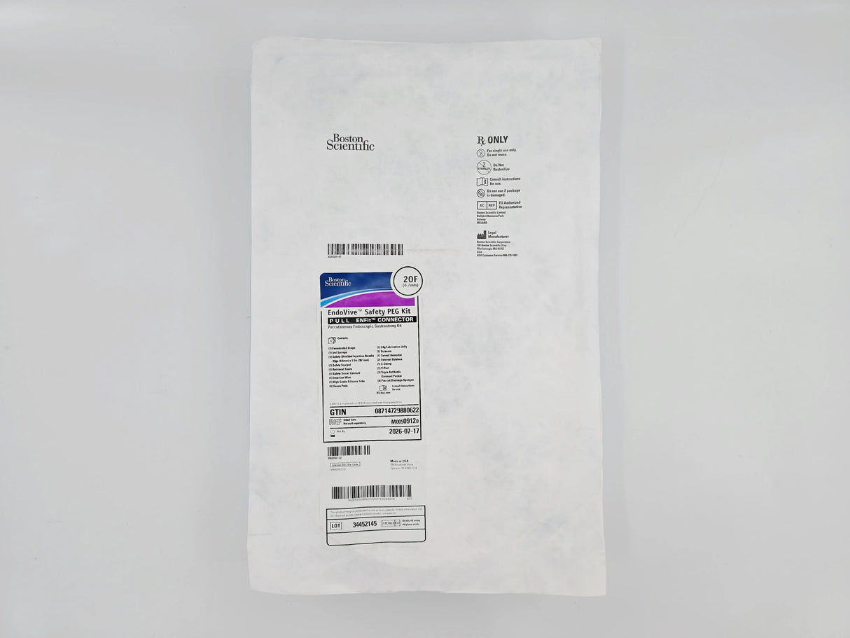 Boston Scientific M00509120 EndoVive Safety PEG Kit PULL ENFit Connector 20F Percutaneous Endoscopic Gastronomy Kit Boston Scientific