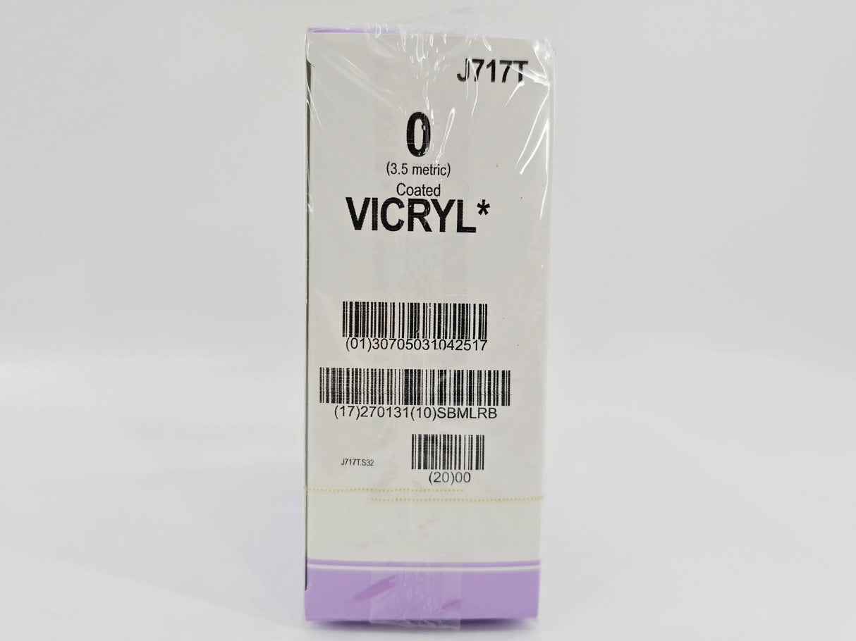 Ethicon J717T 0 Coated VICRYL 3X18" OS-8 40mm CR/3 BX/24 Ethicon