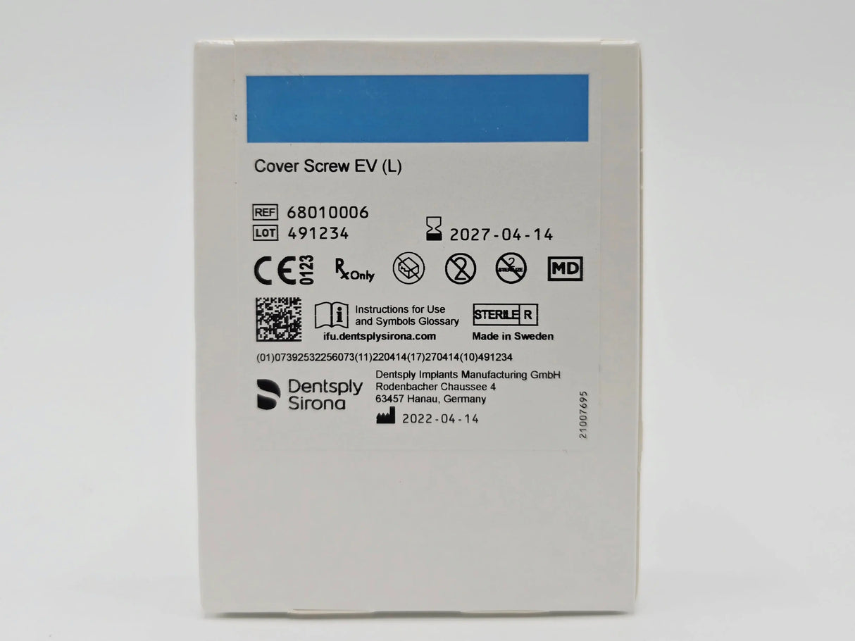 Dentsply Implants Manufacturing 68010006 Cover Screw EV (L) Dentsply Implants Manufacturing