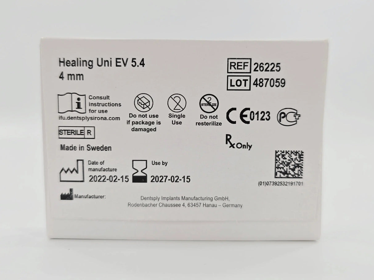 Dentsply Implants Manufacturing 26225 Healing Uni EV 5.4 4mm Astra Tech Implant System Dentsply Implants Manufacturing