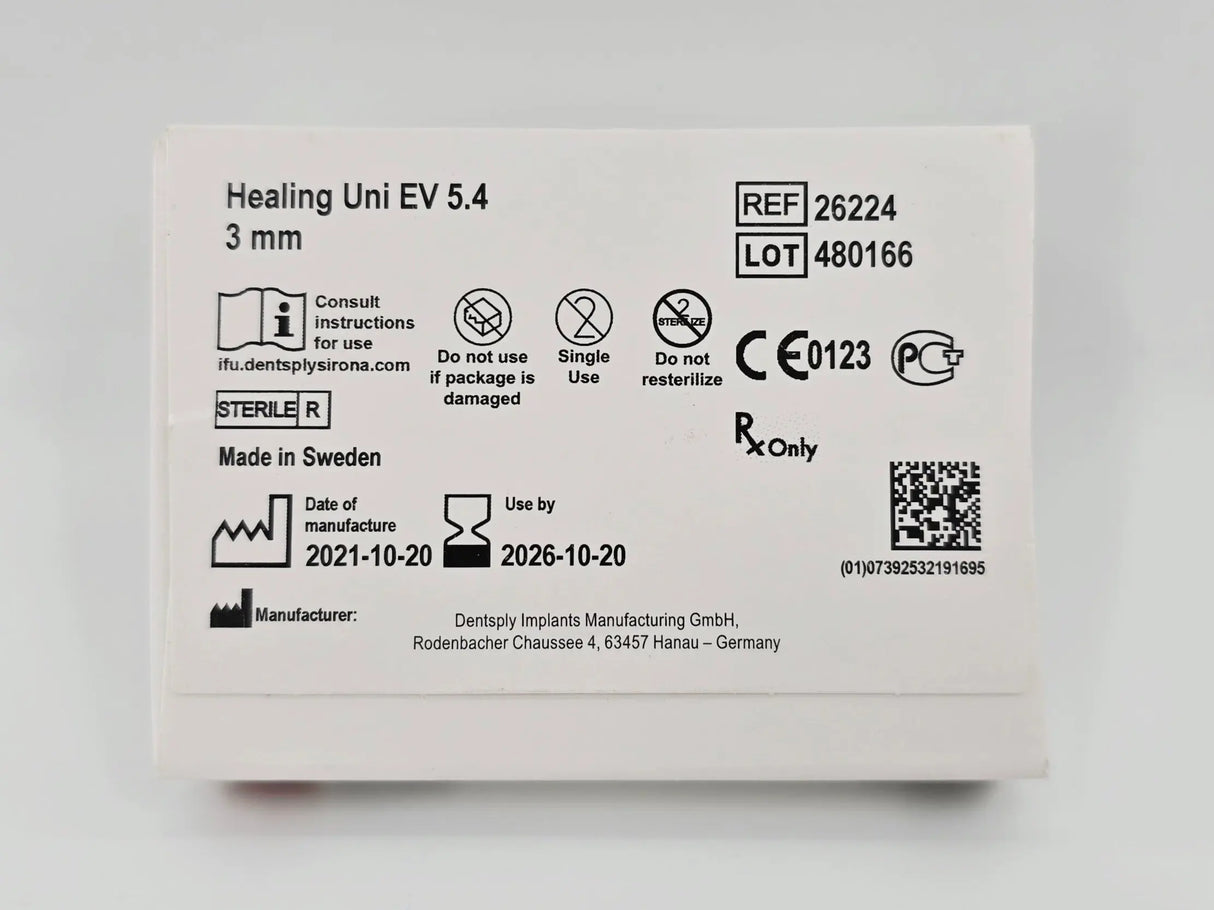 Dentsply Implants Manufacturing 26224 Healing Uni EV 5.4 3mm Astra Tech Implant System Dentsply Implants Manufacturing