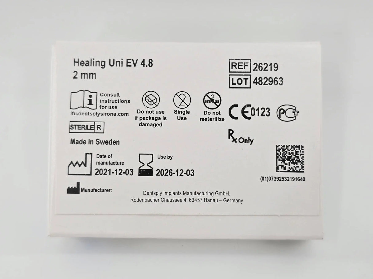 Dentsply Implants Manufacturing 26219 Healing Uni EV 4.8 2mm Astra Tech Implant System Dentsply Implants Manufacturing