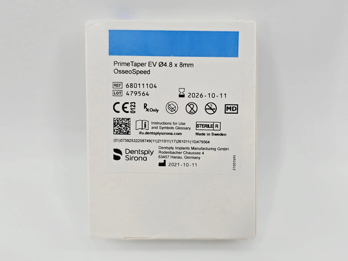 Dentsply Implants Manufacturing 68011104 PrimeTaper EV Ø4.8 x 8mm OsseoSpeed DS Implants Dentsply Implants Manufacturing