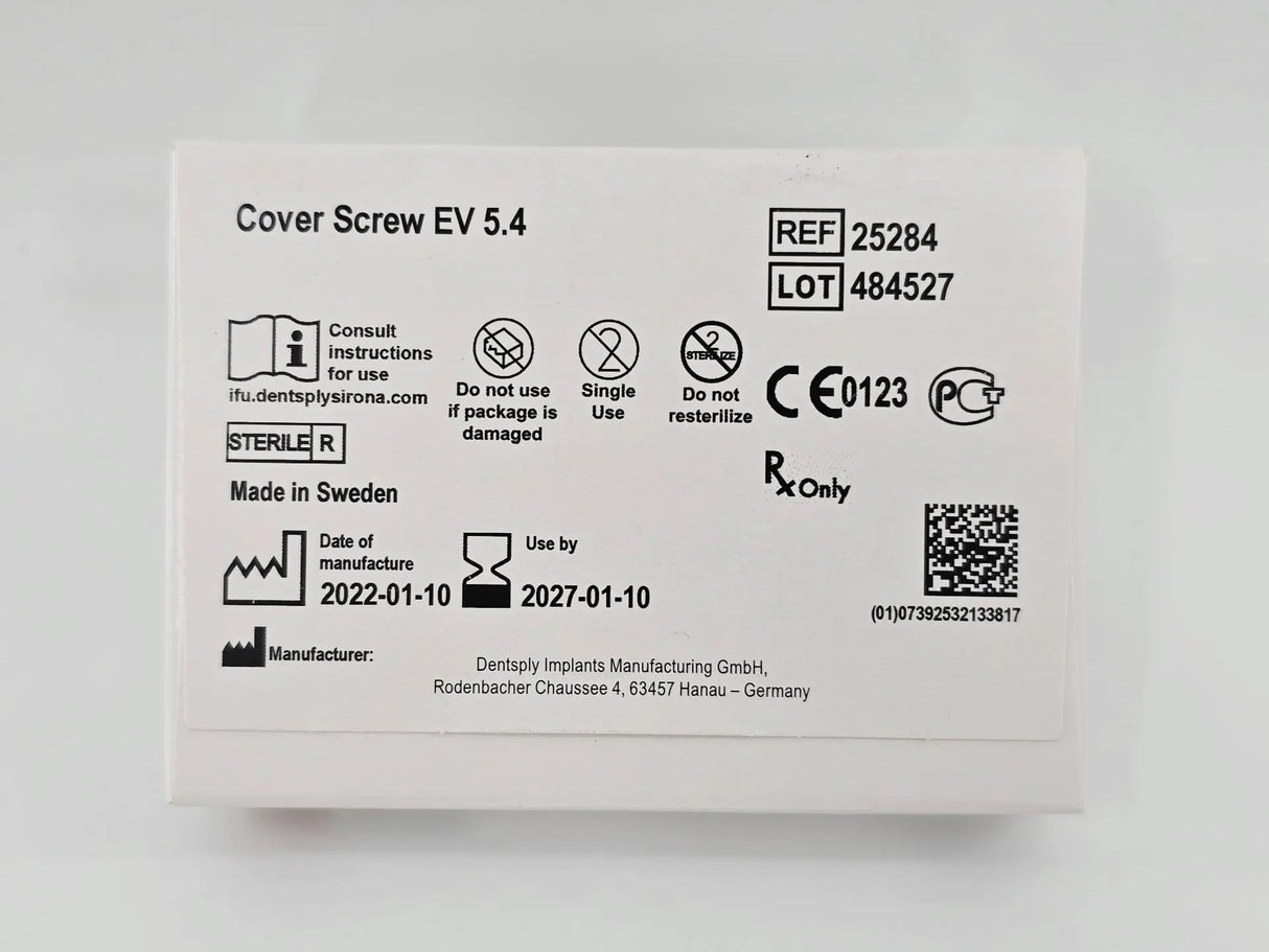 Dentsply Implants Manufacturing 25284 Cover Screw Ev 5.4 Dentsply Implants Manufacturing