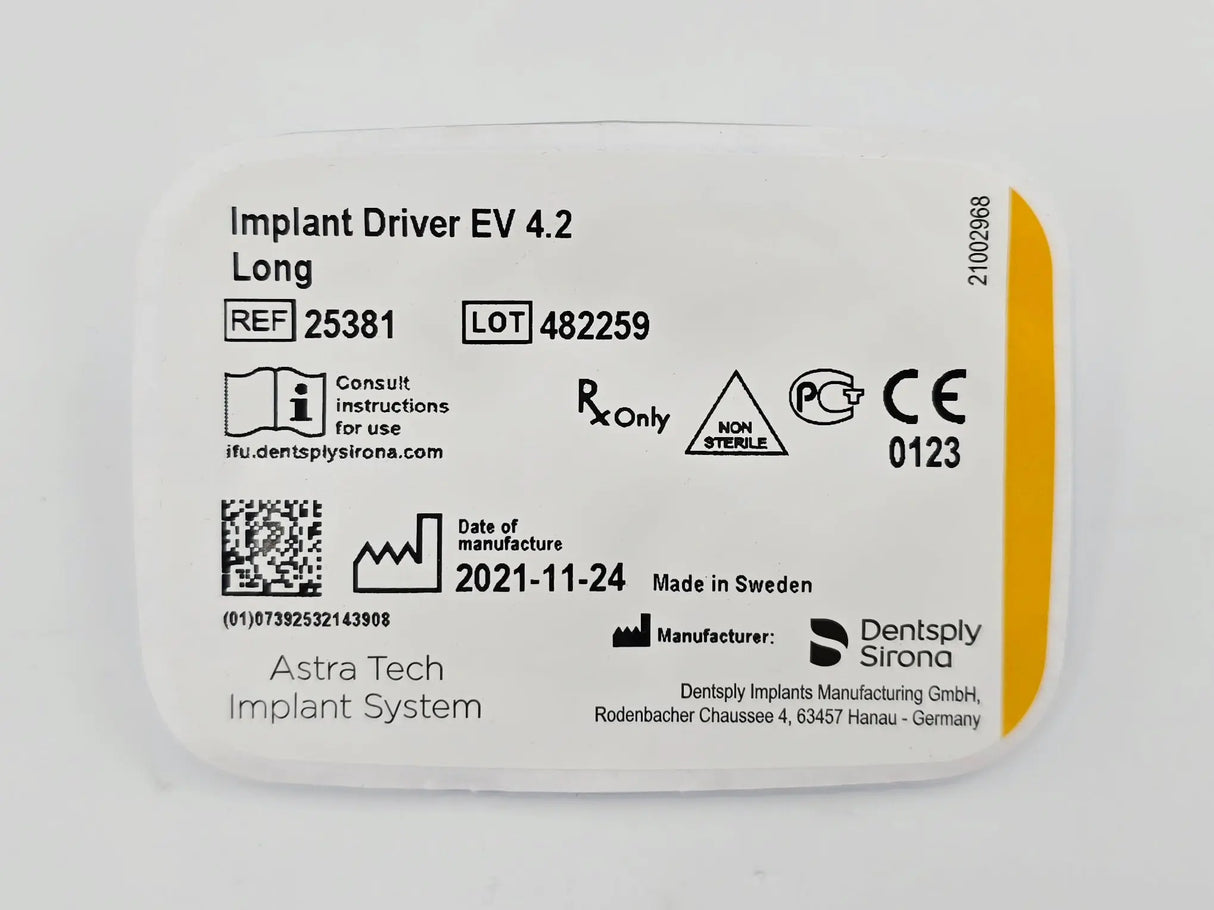 Dentsply Implants Manufacturing 25381 Implant Driver EV 4.2 Long Astra Tech Implant System Dentsply Implants Manufacturing