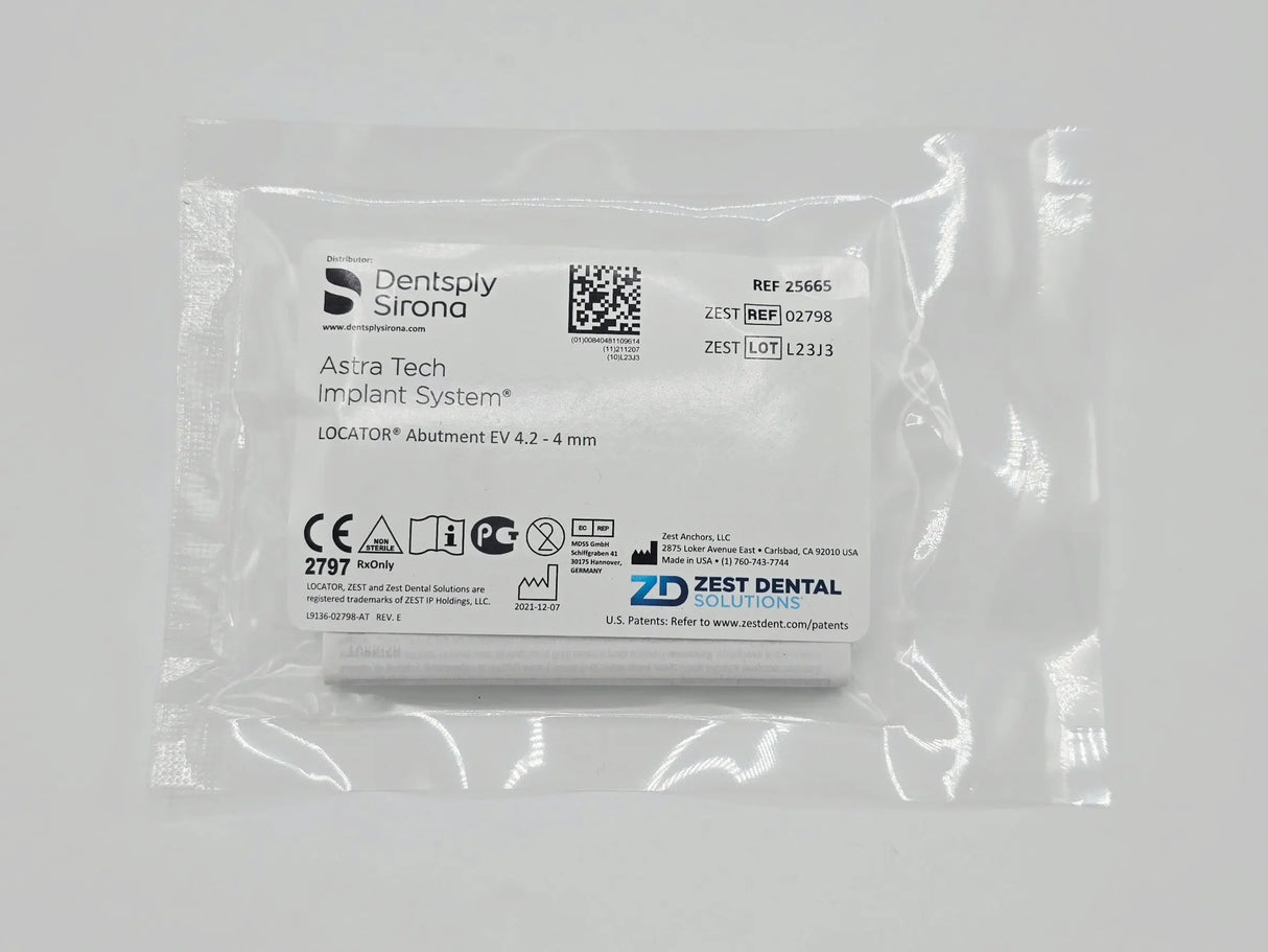 Zest Anchors 02798 LOCATOR Abutment EV 4.2 - 4mm Dentsply Sirona Astra Tech Implant System Zest Anchors