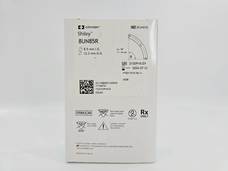 Covidien 8UN85R Shiley 8.5mm ID Adult Flexible Tracheostomy Tube Cuffless Covidien