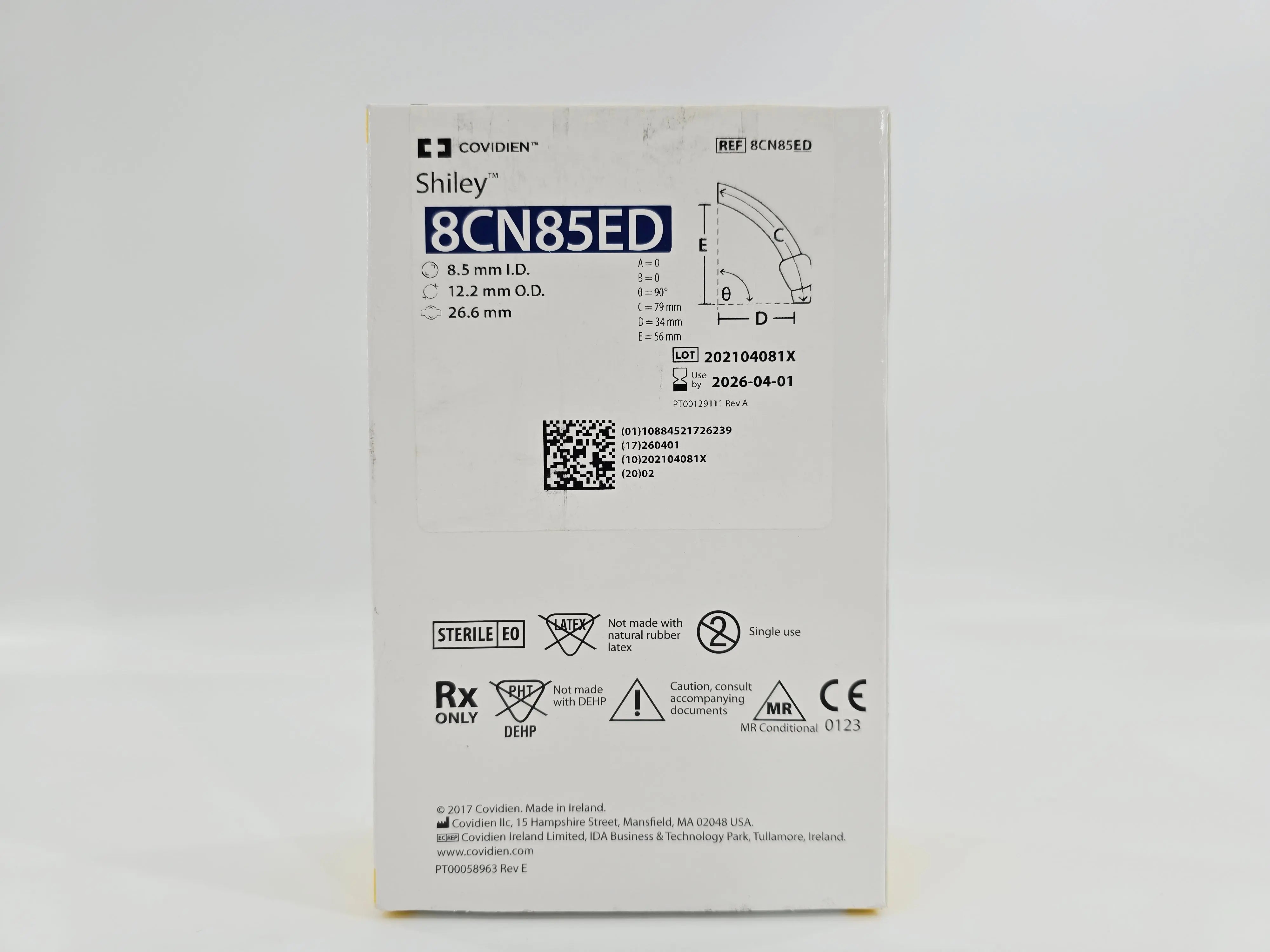 Covidien 8CN85ED Shiley 8.5mm ID Adult Flexible Evac Tracheostomy