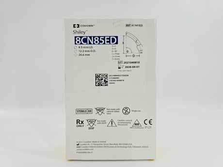 Covidien 8CN85ED Shiley 8.5mm ID Adult Flexible Evac Tracheostomy Tube w/ TaperGuard Cuff Covidien