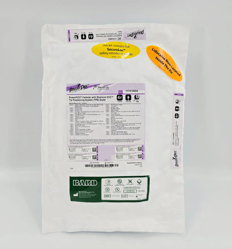 Bard 1174108D5 PowerPICC 4F Single-Lumen Catheter Placement Kit Max Barrier+ w/ Sherlock 3CG TPS Stylet Bard