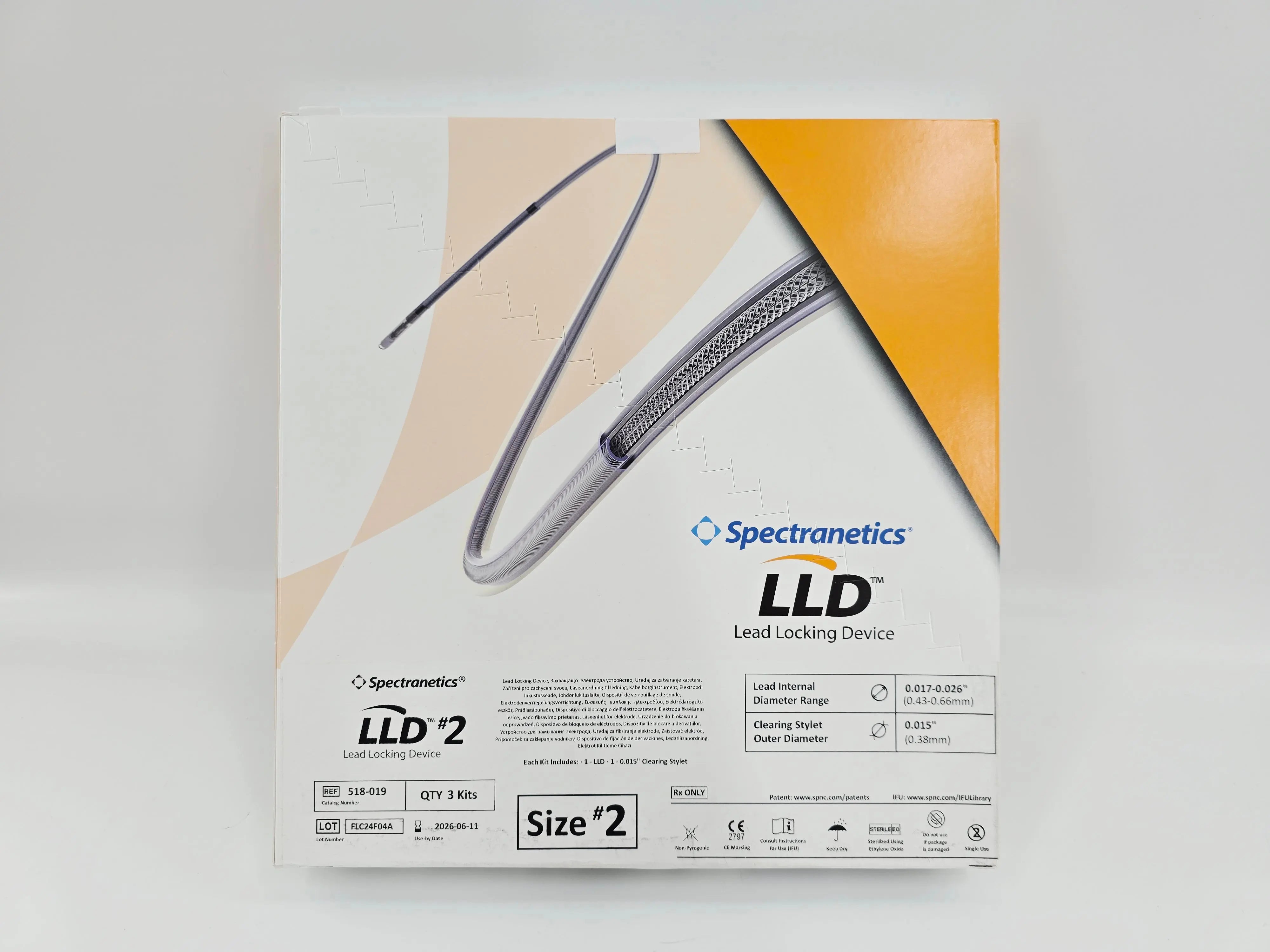 Spectranetics 518-019 LLD Lead Locking Device Size #2 BX/3
