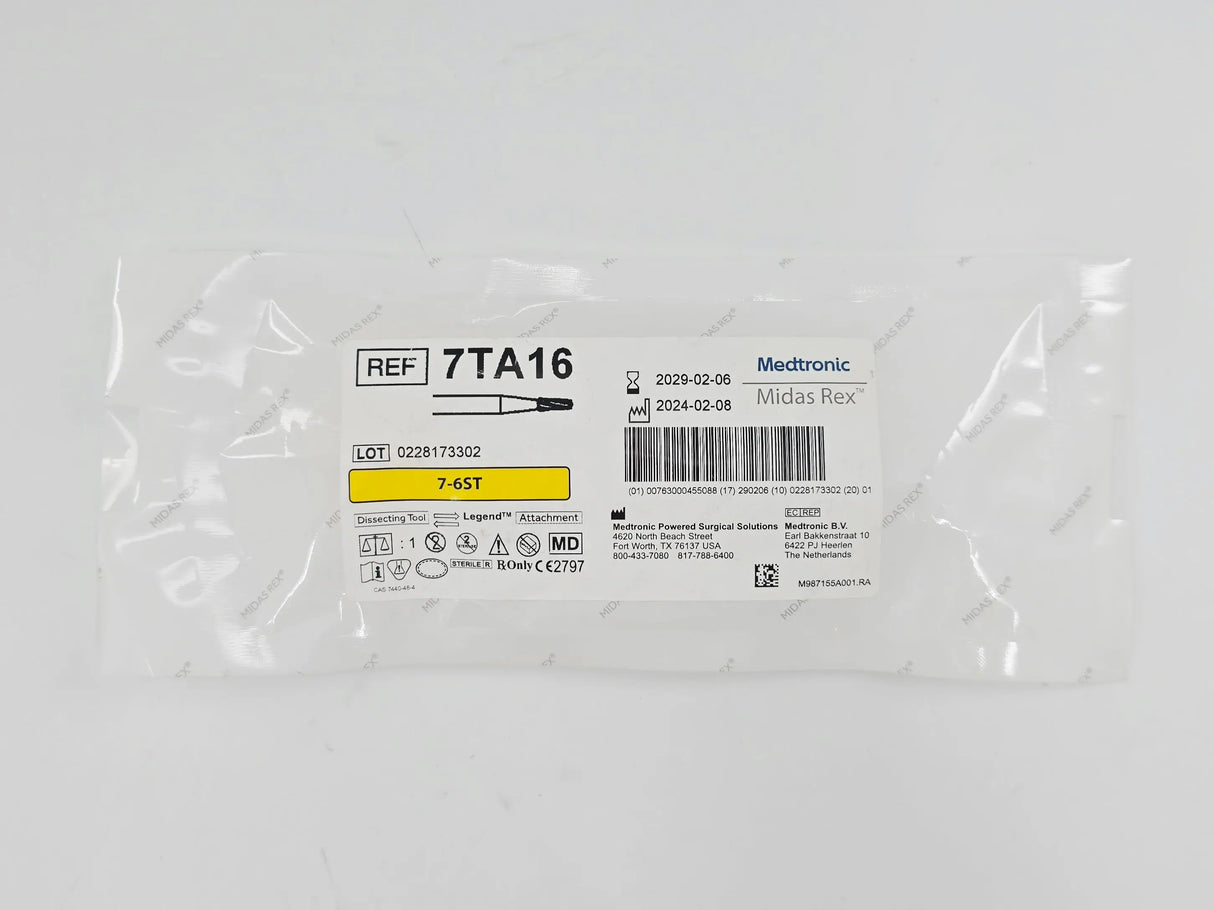 Medtronic 7TA16 Midas Rex 7-6ST Legend Bur Attachment 7cm x 1.6mm Dissecting Tool Medtronic